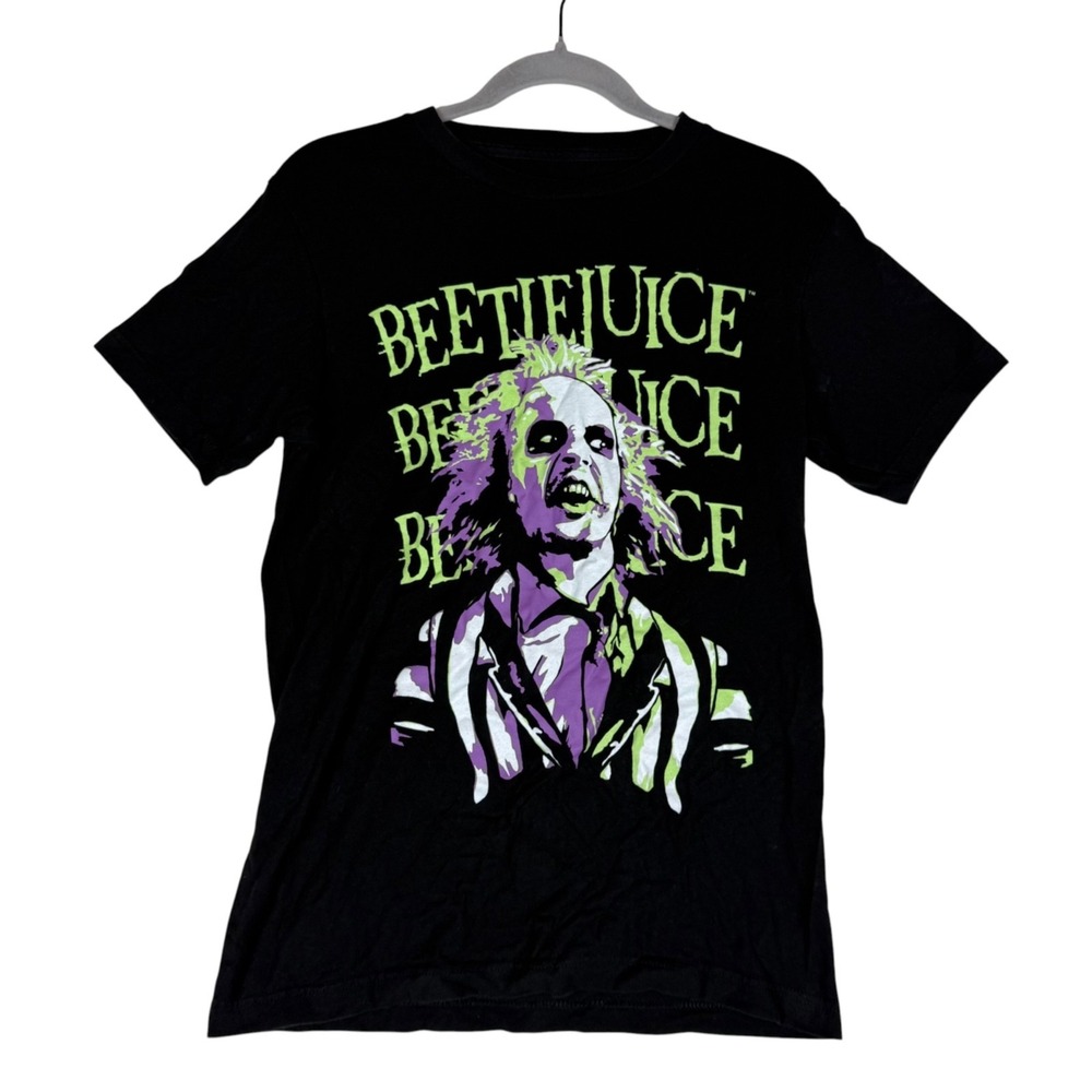Beetlejuice T Shirt Mens S Black Graphic Cotton Movie Warner Bros Short Sleeve